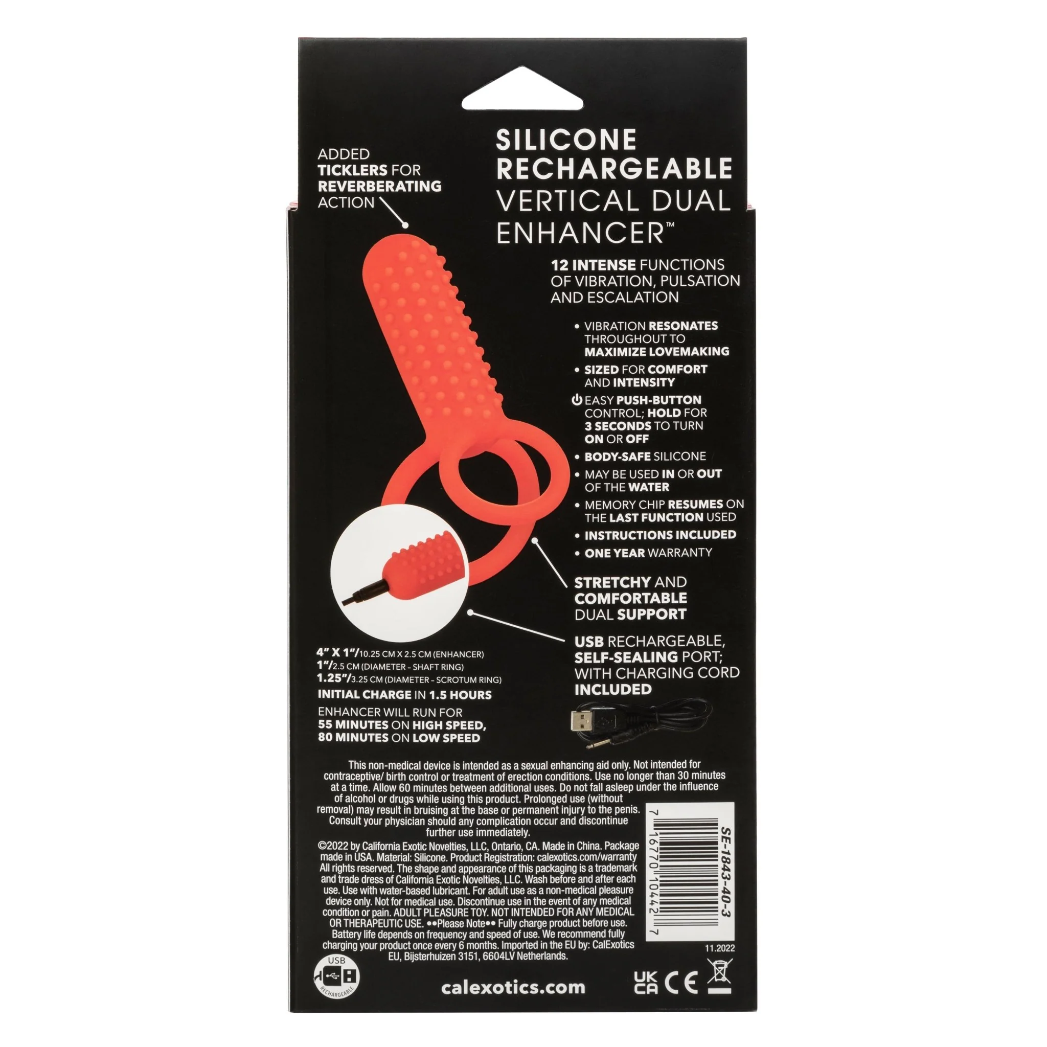 Silicone Rechargeable Vertical Dual Enhancer - Image 2