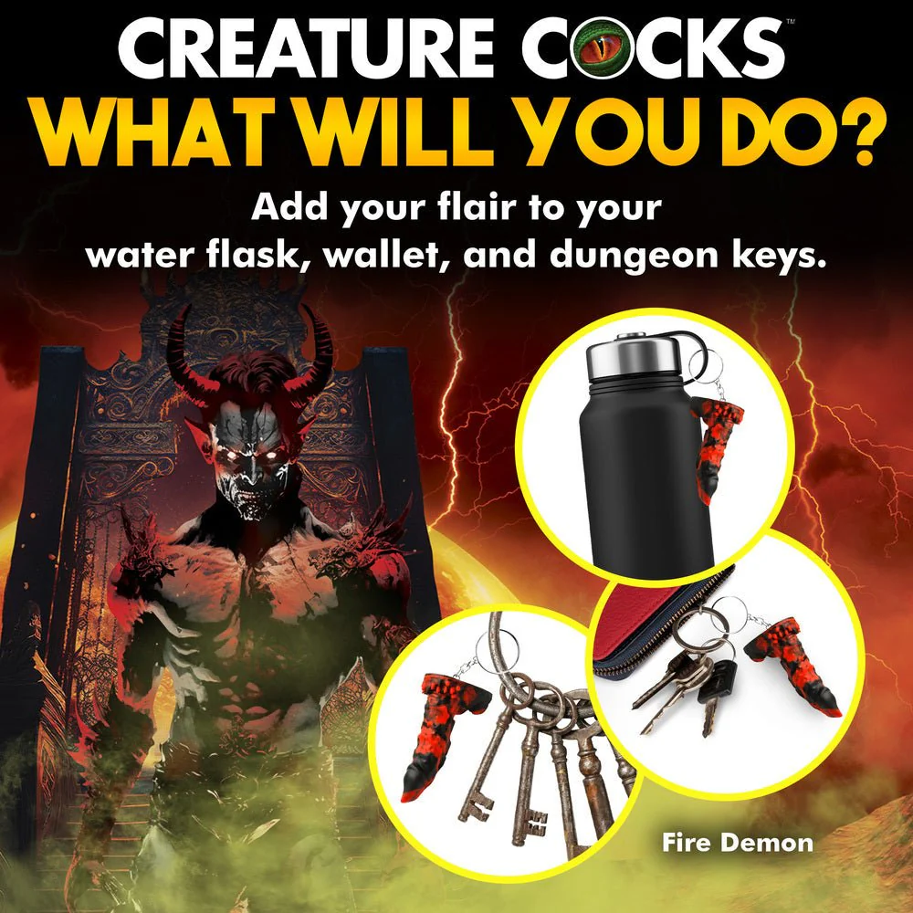 Creature Cocks Fire Demon Keychain - Image 6