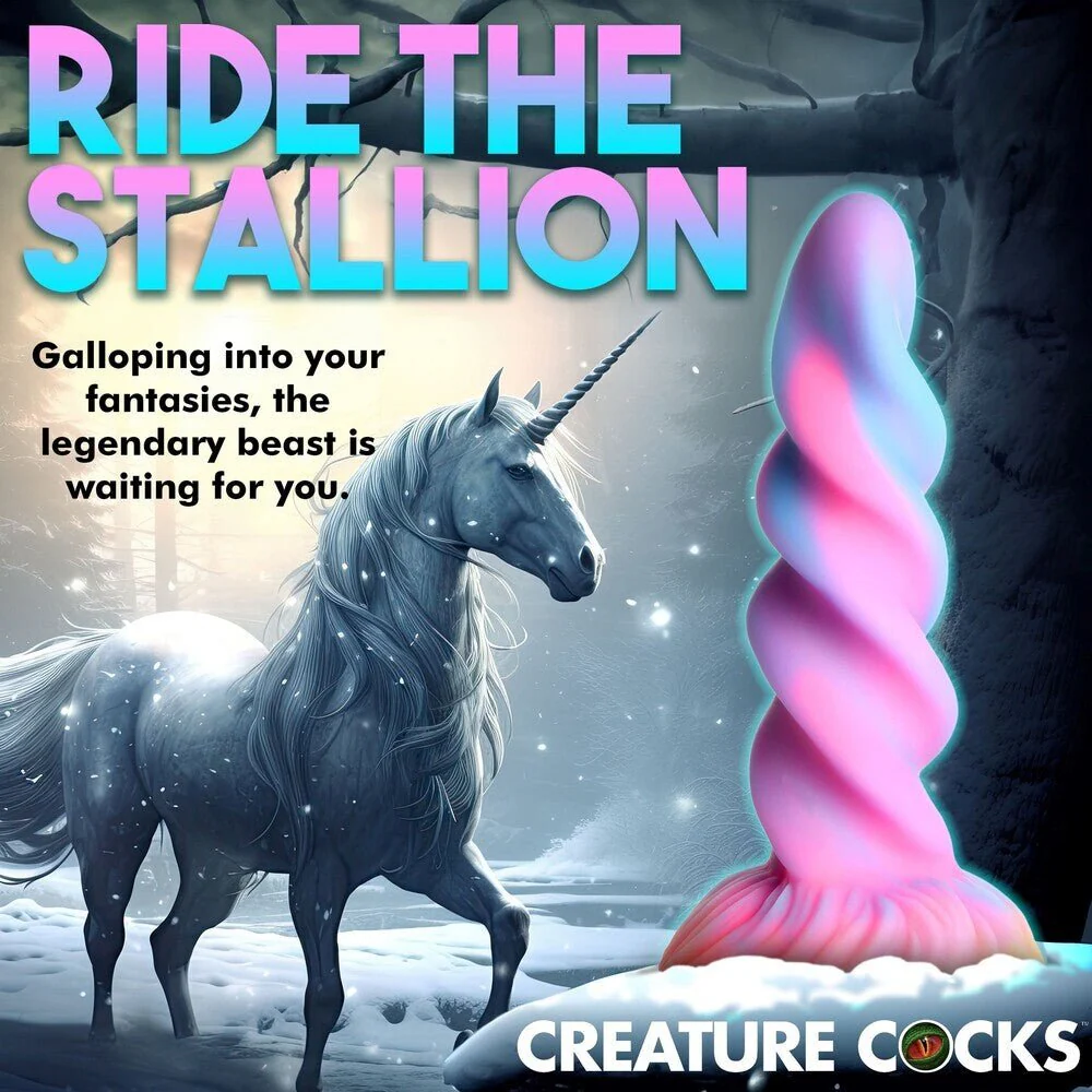 Creature Cocks Moon Rider Glow-in-the-Dark Unicorn Dildo - Image 4