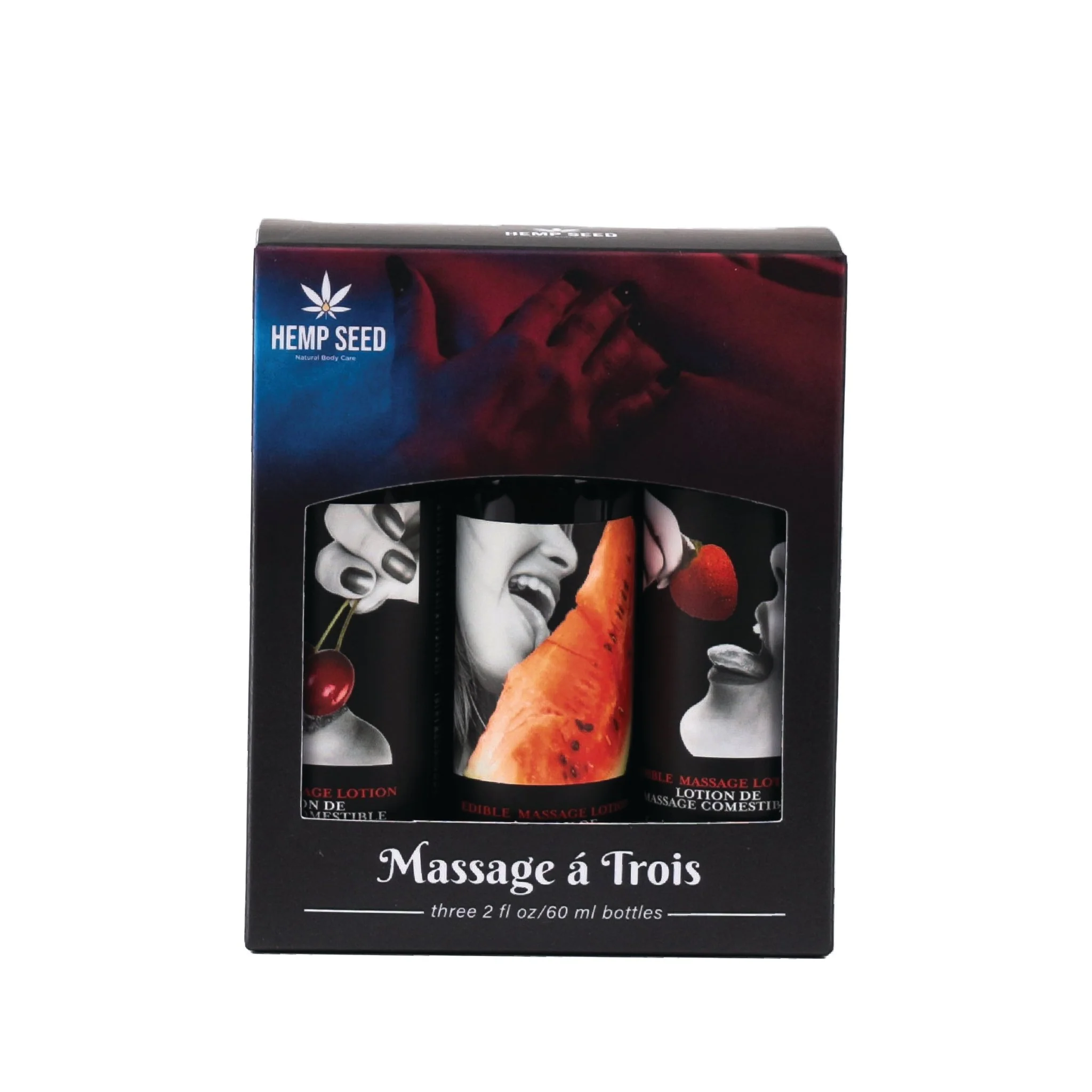 Hemp Seed Massage-A-Trois Edible Massage Lotion Gift Set