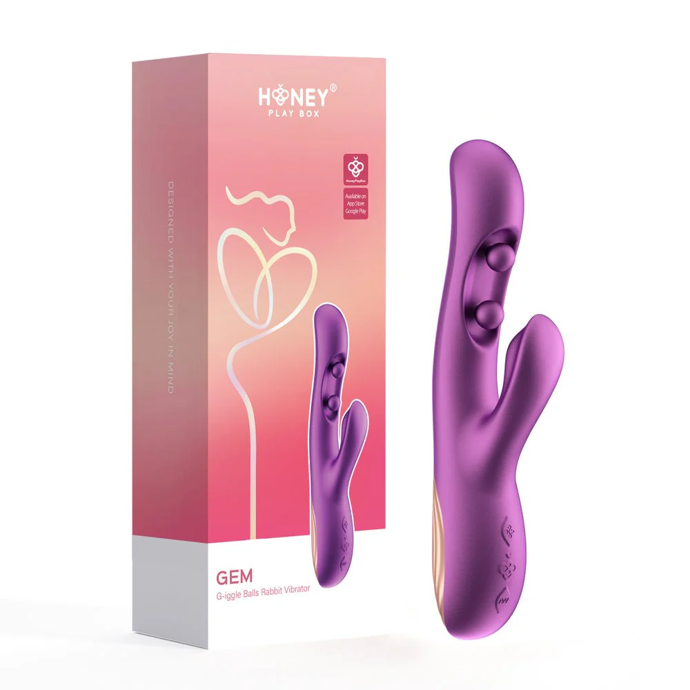 Honey Play Box Gem App-Controlled Twin Balls Rabbit Vibrator - Image 5