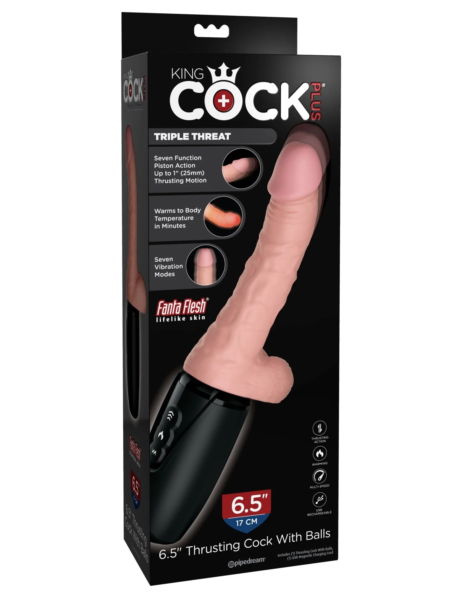 King Cock Plus 6.5" Thrusting Cock W/ Balls