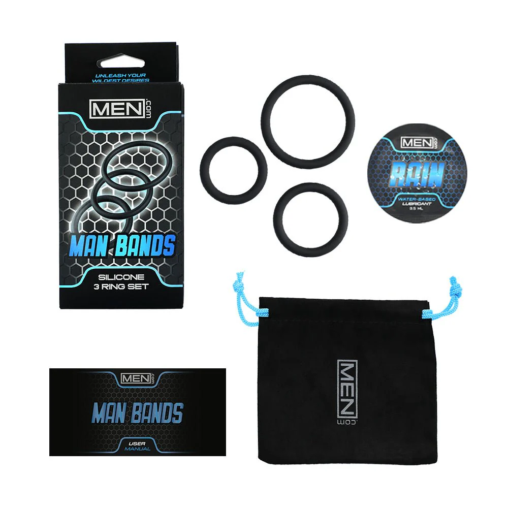 Men.com Man Bands 3pc Silicone Ring Set - Image 2