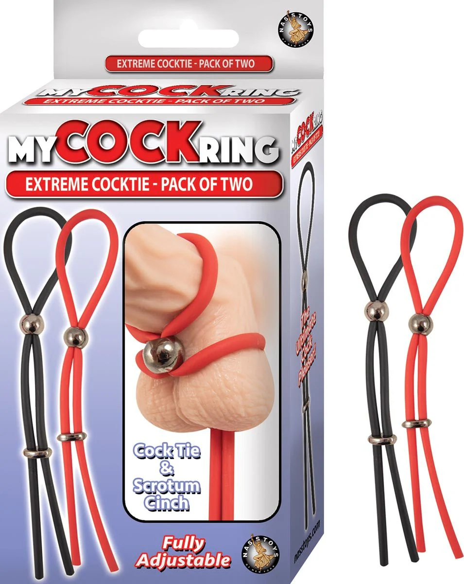 My Cockring Extreme Cocktie 2pk - Black & Red