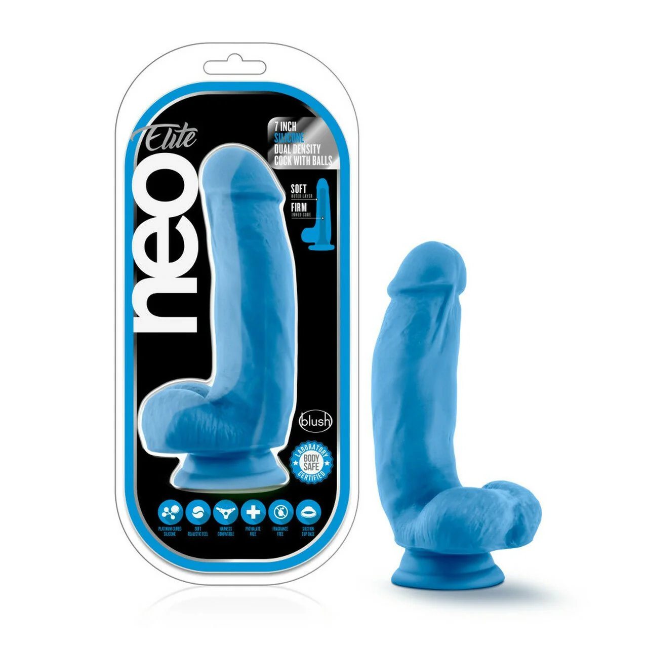 Neo Silicone Dual Density Cock With Balls - Image 15