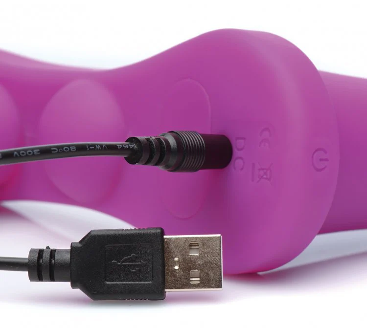 Strap-U Double Take 10X Vibrating Dp Strap-On - Purple - Image 3