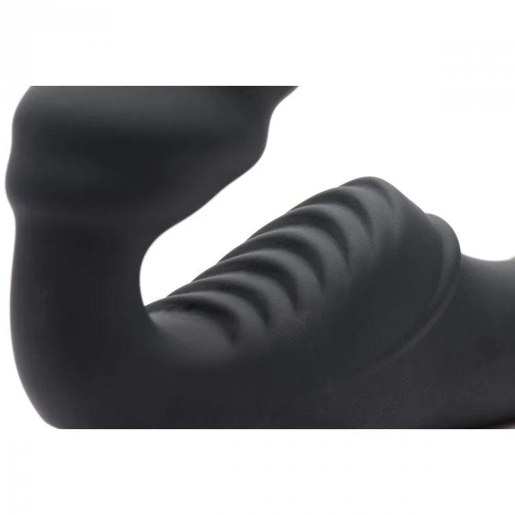 Strap-U Slim Rider Ribbed Vibrating Strapless Strap On - Image 7