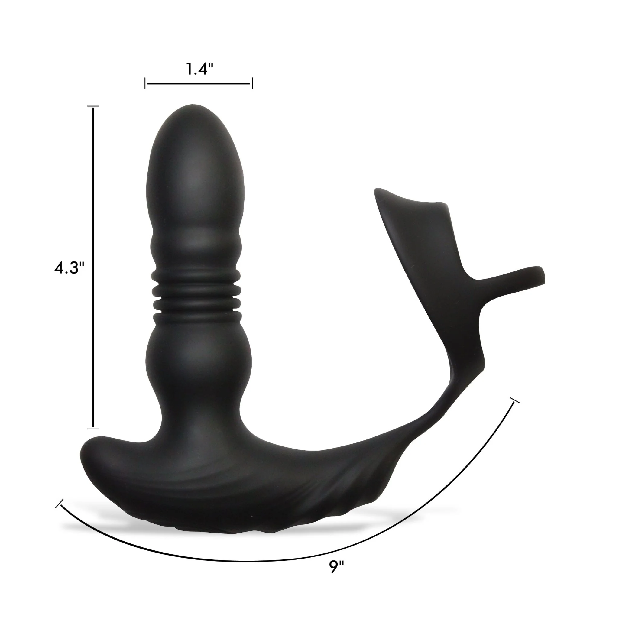 ThunderPlugs 10X Thrusting Silicone Vibrator w/ Cock & Ball Strap & Remote - Image 4